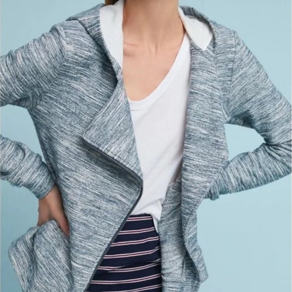 NWOT Anthropologie Hooded Tweed Moto Jacket